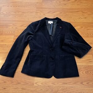 Uniqlo Ines De La Fressange Velvet Blazer Jacket Women’s Navy Blue Medium Cotton